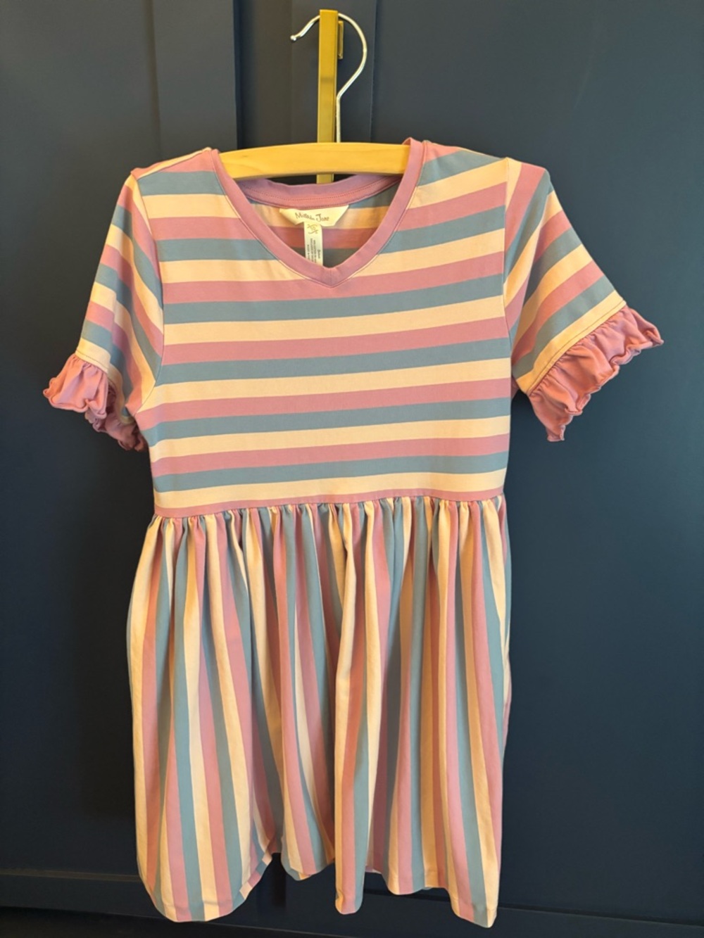 Matilda Jane Pastel Stripe Dress - Pink and purple. Worn once for pictures